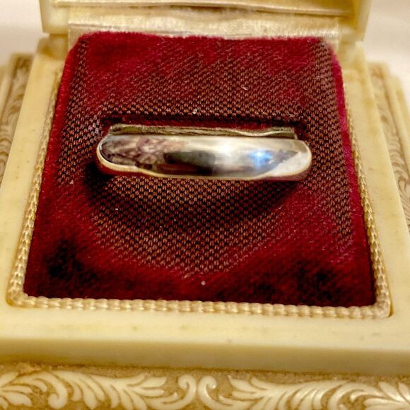 Vintage 925 Sterling Silver Sz 7 Plain Wedding Band Ring Signed Mexico - Picture 1 of 5